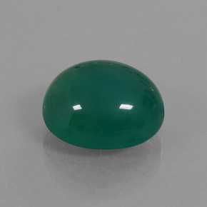 10.07캐럿 천연 그린 아게이트, 타원형 컷, 14.3×12.6 mm, 투명한