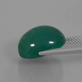 10.07캐럿 천연 그린 아게이트, 타원형 컷, 14.3×12.6 mm, 투명한
