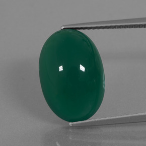 10.63캐럿 천연 그린 아게이트, 타원형 컷, 16.4×11.2 mm, 투명한