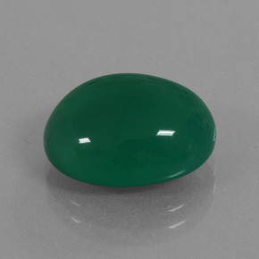 7.34캐럿 천연 미디엄 그린 아게이트, 타원형 컷, 13.9×11.2 mm, 투명한