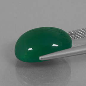 7.34캐럿 천연 미디엄 그린 아게이트, 타원형 컷, 13.9×11.2 mm, 투명한