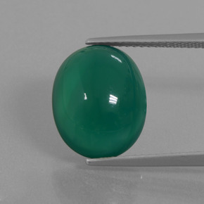 6.88캐럿 천연 그린 아게이트, 타원형 컷, 13.7×11 mm, 투명한