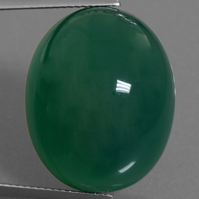 35.01캐럿 천연 그린 아게이트, 타원형 컷, 22.7×18.4 mm, 투명한