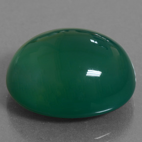 35.01캐럿 천연 그린 아게이트, 타원형 컷, 22.7×18.4 mm, 투명한