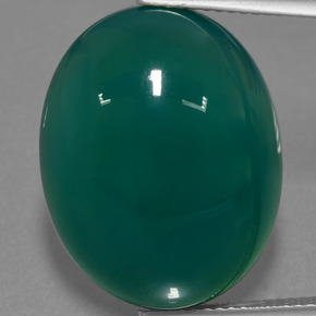 23.14캐럿 천연 딥 그린 아게이트, 타원형 컷, 21.7×16.9 mm, 투명한
