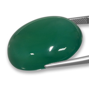 73.25캐럿 천연 황록색 마노, 타원형 컷, 투명한