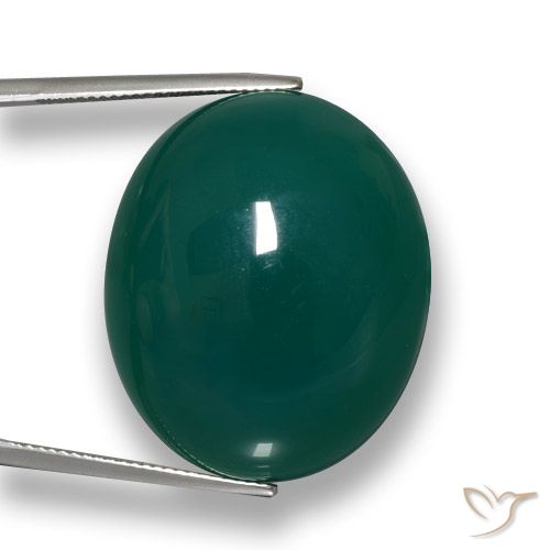 67.56ct 자연스러운 딥그린 마노, 타원형, 투명한