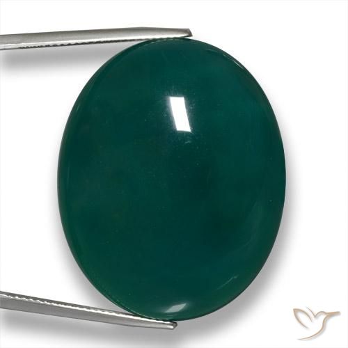 63.79ct 자연스러운 쿨 그린 마노, 타원형, 투명한