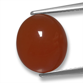4.15캐럿 천연 미디엄 다크 레드 아게이트, 타원형 컷, 11.4×10 mm, 투명한