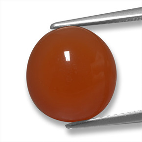 6.25캐럿 천연 파이어 레드 마노, 타원형 컷, 투명한