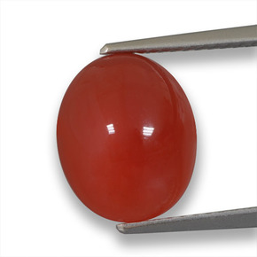 4.64캐럿 천연 오렌지 아게이트, 타원형 컷, 11.5×9.6 mm, 투명한