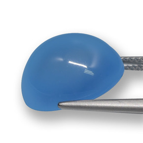 12.22캐럿 천연 파란색 마노, 타원형 컷, 투명한