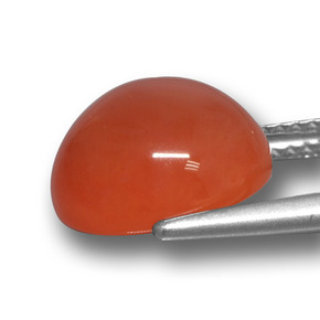 5.61캐럿 천연 미디엄 레드 아게이트, 타원형 컷, 11.5×10.8 mm, 투명한