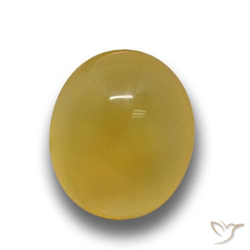 3.38ct 자연스러운 딥 옐로우 마노, 타원형, 투명한