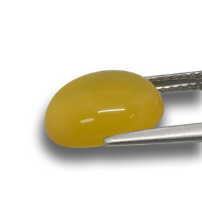 3.76캐럿 천연 골든 오렌지 마노, 타원형 컷, 투명한