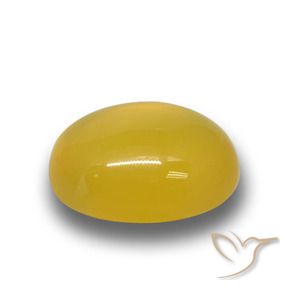 4.28캐럿 천연 딥 옐로우 마노, 타원형 컷, 투명한