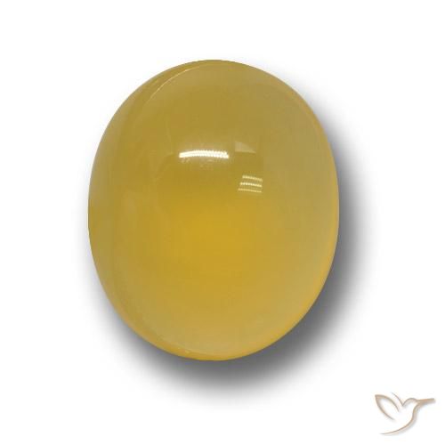 3.96ct 자연스러운 허니 옐로우 마노, 타원형, 투명한