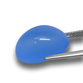 13.20캐럿 천연 파란색 마노, 타원형 컷, 투명한