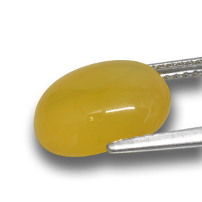 4.85캐럿 천연 골든 오렌지 마노, 타원형 컷, 투명한