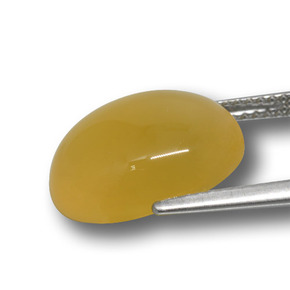 8.00캐럿 천연 허니 옐로우 마노, 타원형 컷, 투명한