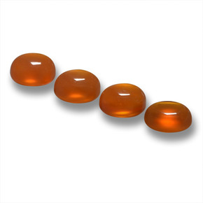 1.97캐럿 천연 딥 오렌지 아게이트 보석, 타원형 컷, 5×4.1 mm, 투명한