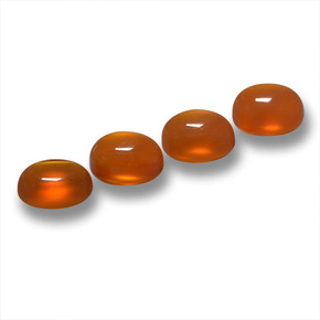 1.97캐럿 천연 딥 오렌지 아게이트 보석, 타원형 컷, 5×4.1 mm, 투명한
