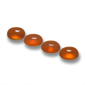 1.74캐럿 천연 미디엄 오렌지 아게이트 보석, 타원형 컷, 4.9×4 mm, 투명한
