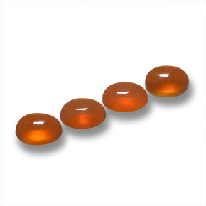 1.74캐럿 천연 미디엄 오렌지 아게이트 보석, 타원형 컷, 4.9×4 mm, 투명한