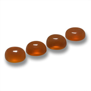 2.05캐럿 천연 딥 오렌지 아게이트 보석, 타원형 컷, 5×4.1 mm, 투명한