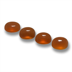 2.05캐럿 천연 딥 오렌지 아게이트 보석, 타원형 컷, 5×4.1 mm, 투명한