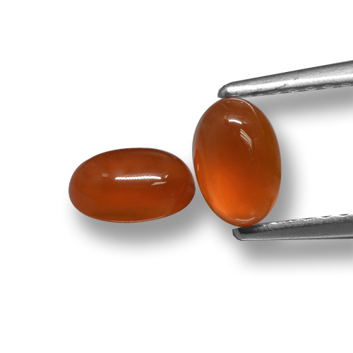 1.17캐럿 천연 미디엄 레드 아게이트 보석, 타원형 컷, 6.1×4.1 mm, 투명한