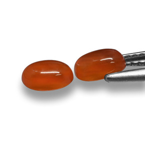 1.17캐럿 천연 미디엄 레드 아게이트 보석, 타원형 컷, 6.1×4.1 mm, 투명한