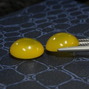 8.19캐럿 천연 딥 옐로우 마노 보석, 타원형 컷, 투명한