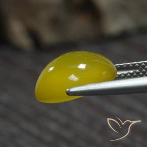 4.39캐럿 천연 미디엄 라이트 옐로우 마노, 타원형 컷, 투명한