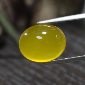 3.84캐럿 천연 라이트 허니 옐로우 마노, 타원형 컷, 투명한