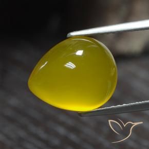 4.80캐럿 천연 황색을 띠는 금 마노, 배 모양, 투명한