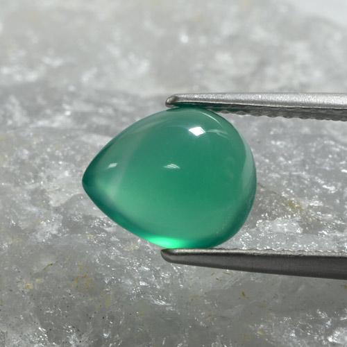 1.97캐럿 천연 쿨 그린 아게이트, 배 모양, 9.4×7.9 mm, 투명한