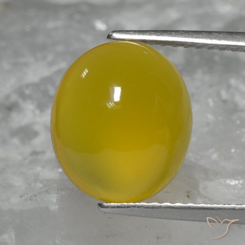 4.62ct 자연스러운 허니 옐로우 마노, 타원형, 투명한