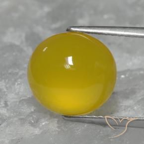 4.64캐럿 천연 황색을 띠는 금 마노, 타원형, 투명한