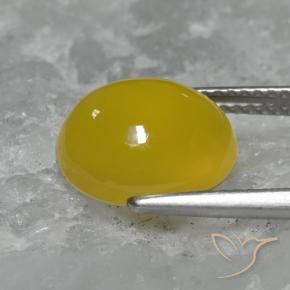 4.64캐럿 천연 황색을 띠는 금 마노, 타원형, 투명한