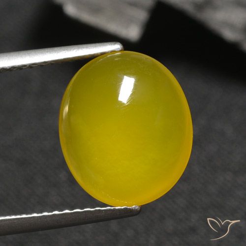 4.04ct 자연스러운 황색을 띠는 금 마노, 타원형, 투명한