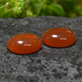 1.38캐럿 천연 미디엄 오렌지 아게이트 보석, 타원형 컷, 7×5 mm, 투명한