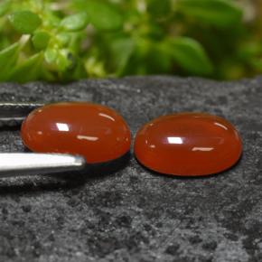 1.38캐럿 천연 미디엄 오렌지 아게이트 보석, 타원형 컷, 7×5 mm, 투명한