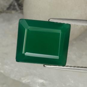 5.13캐럿 천연 미디엄 그린 아게이트, 에메랄드 컷, 12.2×10.1 mm, 투명한