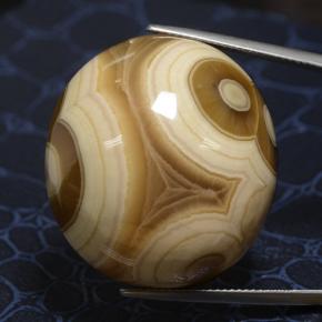 92.48캐럿 천연 멀티컬러 아게이트, 타원형 컷, 30×27.2 mm, 불투명체