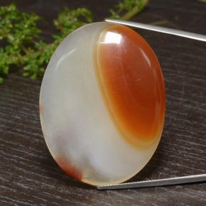 84.57캐럿 천연 멀티컬러 아게이트, 타원형 컷, 45.1×34.8 mm, 투명한