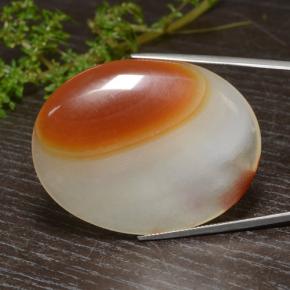 84.57캐럿 천연 멀티컬러 아게이트, 타원형 컷, 45.1×34.8 mm, 투명한