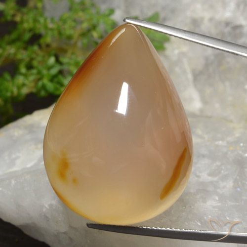 87.30캐럿 천연 멀티컬러 아게이트, 배 모양, 투명한