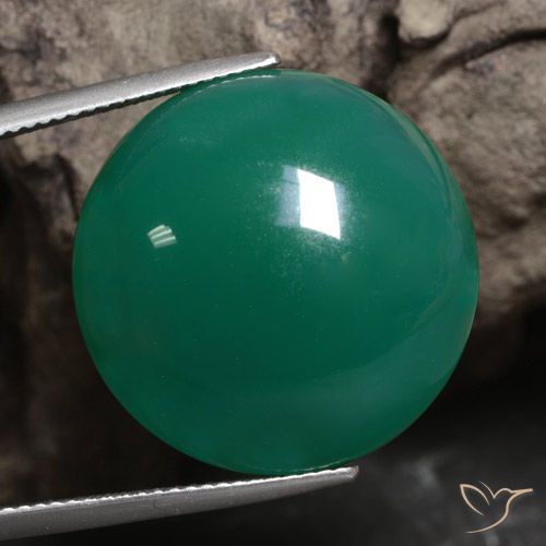 29.91ct 자연스러운 미디엄 그린 마노, 둥근, 투명한