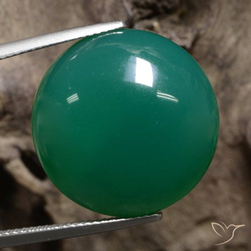 25.57ct 자연스러운 미디엄 그린 마노, 둥근, 투명한